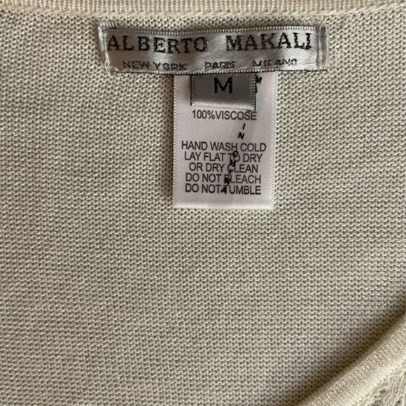 Alberto Makali Vintage Crochet Peplum Ivory Sweater Size M - Picture 5 of 8